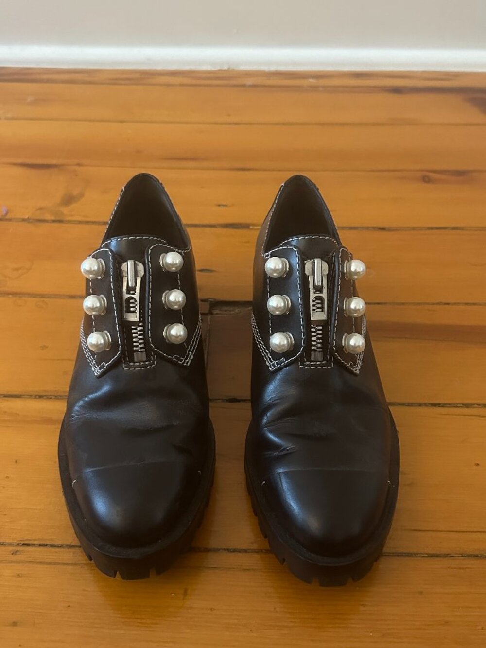 3.1 Phillip Lim Hayett Lug Sole Pearl Oxfords